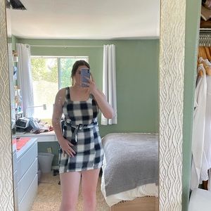Plaid Dress with Belt